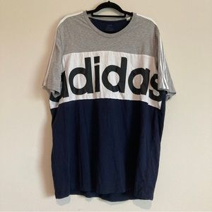 Adidas Color Blocked Men's Size 2XLT Black grey white Adidas on front Great cond